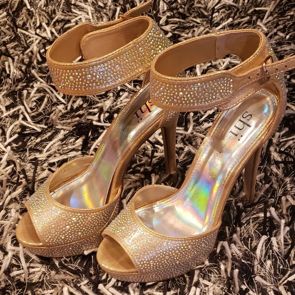 Gold and Rhinestone Heels - Picture 3 of 3